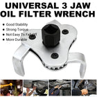 Universal 3 Jaw Oil Filter Wrench Tool for Car Truck Motor Engine Maintenance