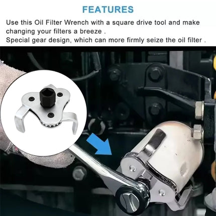 Universal 3 Jaw Oil Filter Wrench Tool for Car Truck Motor Engine Maintenance