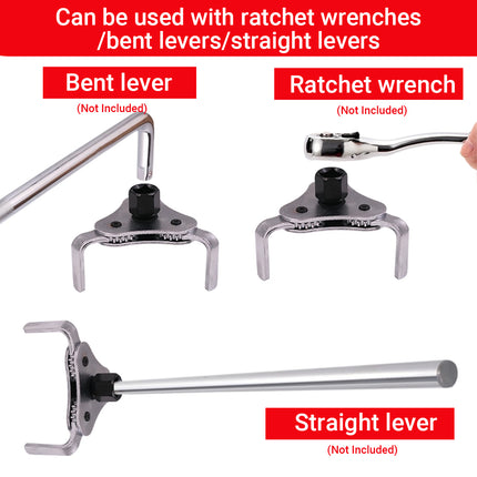 Universal 3 Jaw Oil Filter Wrench Tool for Car Truck Motor Engine Maintenance