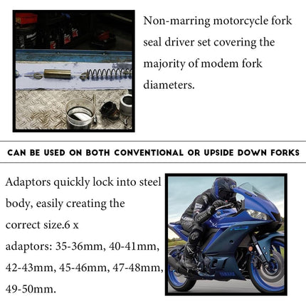 14PCS Universal Fork Seal Driver Tool Kit 35-50mm for Motorcycle Fork Oil Seal