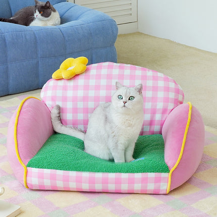 Multi Colour Pet Sofa Bed Removable and Washable for Pets Resting Playing Use