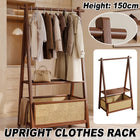 Household Upright Clothes Rack with Storage Basket Stable for Home Bedroom Use