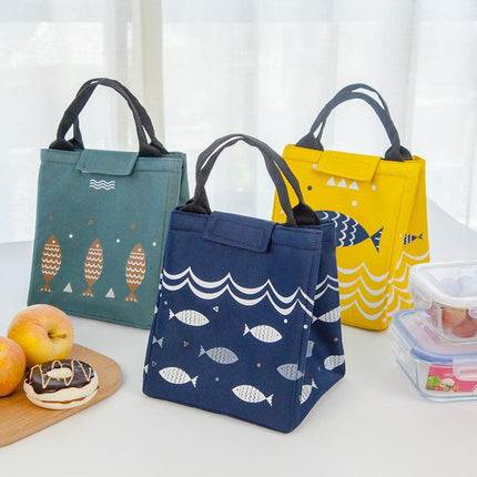 Portable Insulated Lunch Box Carry Tote Picnic Case Storage Bag 23.5x20x17cm