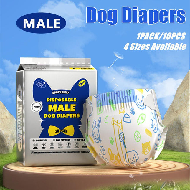 Male Disposable Dog Diapers Leakproof Breathable with Colour Indicator