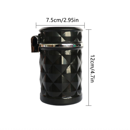 Car Ashtray Set 2PCS Portable Covered Ashtrays Universal Size Black Vehicle Use