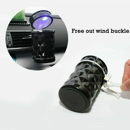 Car Ashtray Set 2PCS Portable Covered Ashtrays Universal Size Black Vehicle Use