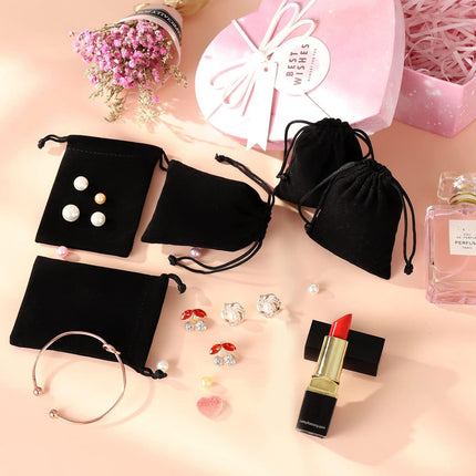 50pcs Premium Velvet Jewelry Drawstring Pouches Gift Wedding Party Organizer Bag