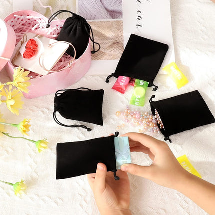 50pcs Premium Velvet Jewelry Drawstring Pouches Gift Wedding Party Organizer Bag