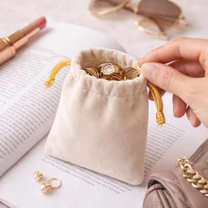 50pcs Premium Velvet Jewelry Drawstring Pouches Gift Wedding Party Organizer Bag