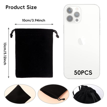 50pcs Premium Velvet Jewelry Drawstring Pouches Gift Wedding Party Organizer Bag