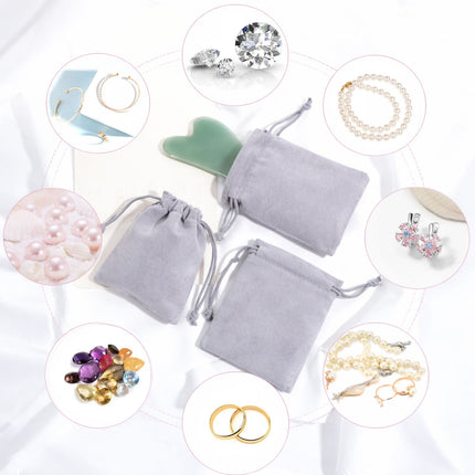 50pcs Premium Velvet Jewelry Drawstring Pouches Gift Wedding Party Organizer Bag