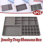 4PCS Jewelry Organizer Box Set Makeup Storage Tray for Rings Earrings Bracelets
