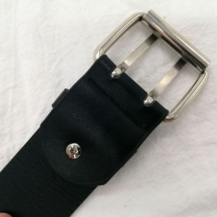Double Grommet Holes Lether Belt 2-Row Studded For Women Men Punk Belts Use