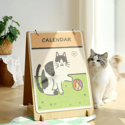 Vertical Calendar Cat Scratching Board Interactive for Cats Durable Scratch Toy