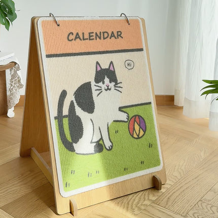 Vertical Calendar Cat Scratching Board Interactive for Cats Durable Scratch Toy