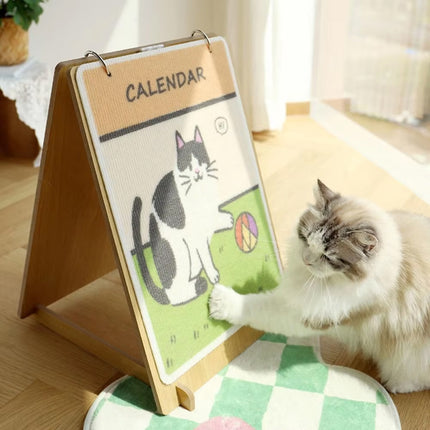 Vertical Calendar Cat Scratching Board Interactive for Cats Durable Scratch Toy