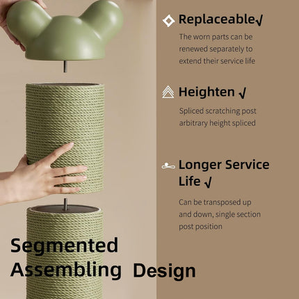 Vertical Cat Scratching Post Modular Tower Climbing Tree Replaceable Sleeve