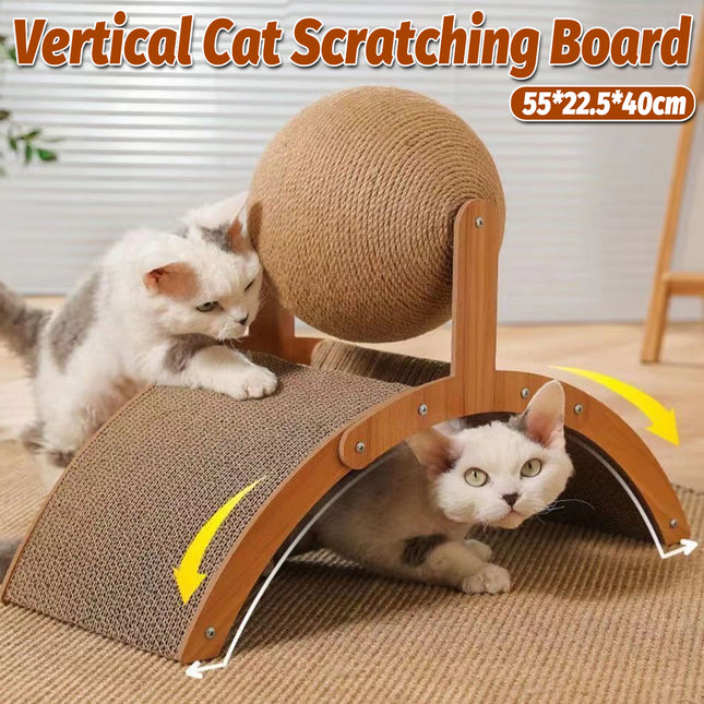 Ferris Wheel Cat Toy Standing Cat Grab Ball Scratch Board Kitten Interactive