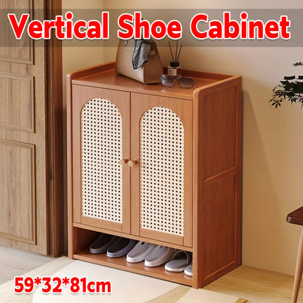 Vertical Shoe Cabinet Multi-Layer Storage Rack for Entryway Hallway Space Saving