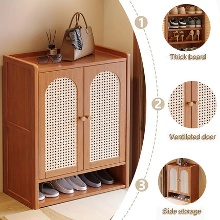 Vertical Shoe Cabinet Multi-Layer Storage Rack for Entryway Hallway Space Saving