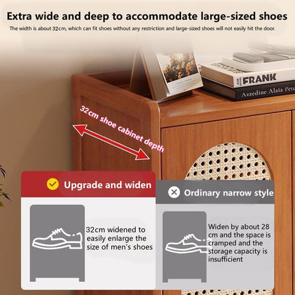 Vertical Shoe Cabinet Multi-Layer Storage Rack for Entryway Hallway Space Saving