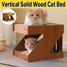 Solid Wood Cat Scratching Board Integrated Vertical Double-layer Cat House