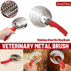 Stainless Steel Cattle Brush with Serrated Teeth Grooming Scraper for Horses Use
