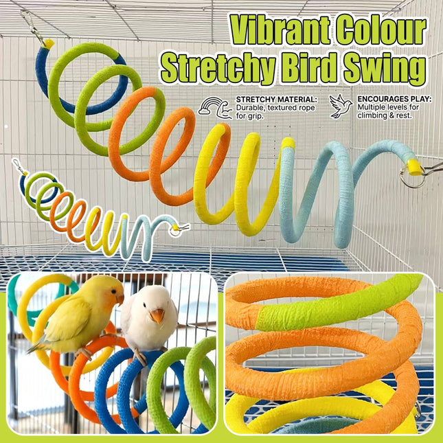 Colourful Spiral Bird Swing Toy Hanging Tunnel Perch for Small Parrots Budgies