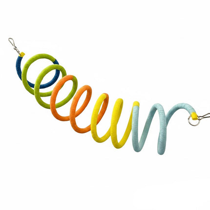 Colourful Spiral Bird Swing Toy Hanging Tunnel Perch for Small Parrots Budgies