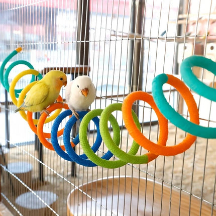 Colourful Spiral Bird Swing Toy Hanging Tunnel Perch for Small Parrots Budgies