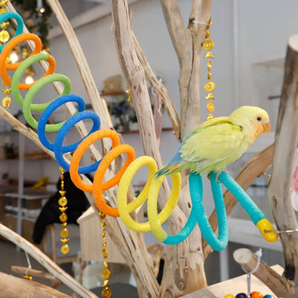 Colourful Spiral Bird Swing Toy Hanging Tunnel Perch for Small Parrots Budgies