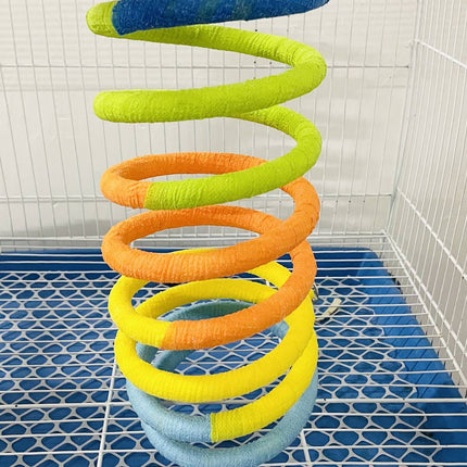 Colourful Spiral Bird Swing Toy Hanging Tunnel Perch for Small Parrots Budgies