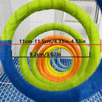 Colourful Spiral Bird Swing Toy Hanging Tunnel Perch for Small Parrots Budgies