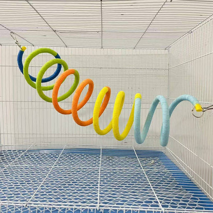 Colourful Spiral Bird Swing Toy Hanging Tunnel Perch for Small Parrots Budgies