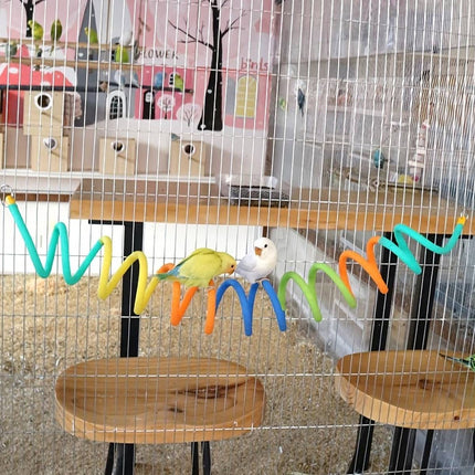Colourful Spiral Bird Swing Toy Hanging Tunnel Perch for Small Parrots Budgies