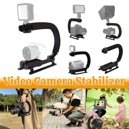 U Shaped Camera Stabilizer Rig For DSLR Video Shooting with Flash Mount Hot Shoe