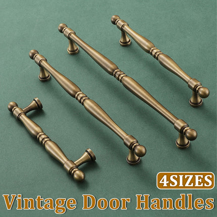 4 Sizes Copper Handles Simple Retro Cabinet Drawer Pulls for Wardrobe Door
