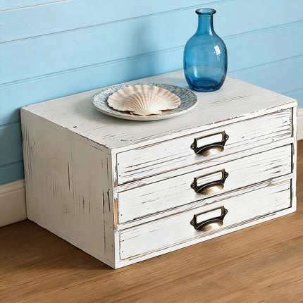 Vintage Solid Wood Handmade Drawer Storage Box Organizer File Jewelry Trinkets