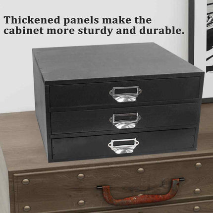 Vintage Solid Wood Handmade Drawer Storage Box Organizer File Jewelry Trinkets