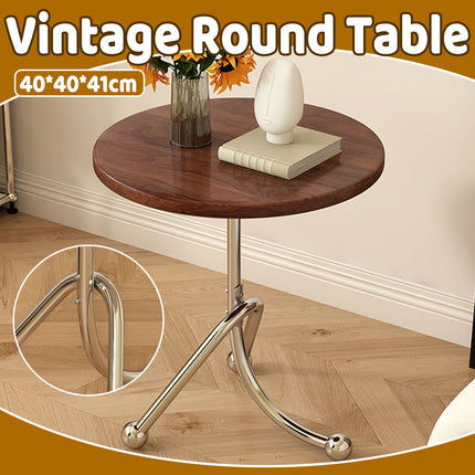 Vintage Style Round Side Table Small Accent Table for Living Room Bedroom Use