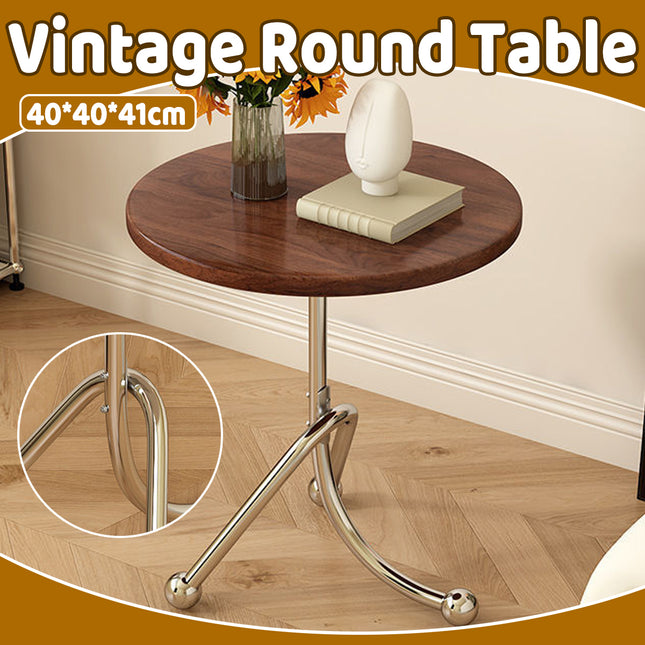 Vintage Style Round Side Table Small Accent Table for Living Room Bedroom Use