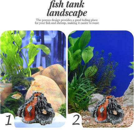 Aquarium Volcano Air Bubble Stone for Fish Tank Oxygen Pump Decor Landscaping