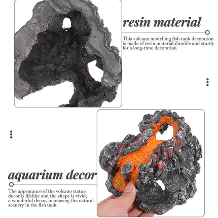 Aquarium Volcano Air Bubble Stone for Fish Tank Oxygen Pump Decor Landscaping