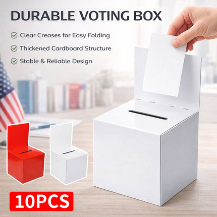 10pcs Corrugated Cardboard Ballot Donation Mailer Box Slot Office Use 15.2cm