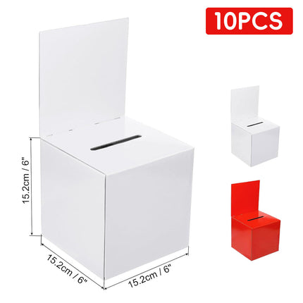 10pcs Corrugated Cardboard Ballot Donation Mailer Box Slot Office Use 15.2cm
