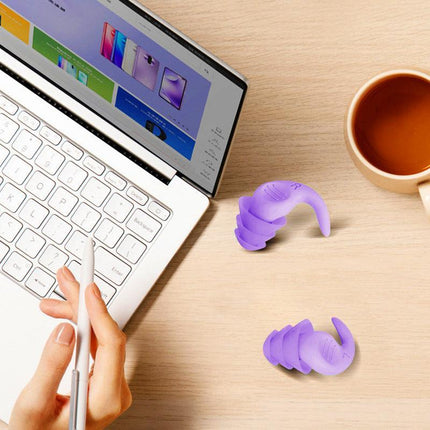 2x Soft Reusable Silicone 2 3 Layers Ear Plugs For Sleep Study Noise Cancelling - Aimall