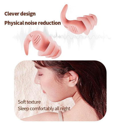 2x Soft Reusable Silicone 2 3 Layers Ear Plugs For Sleep Study Noise Cancelling - Aimall