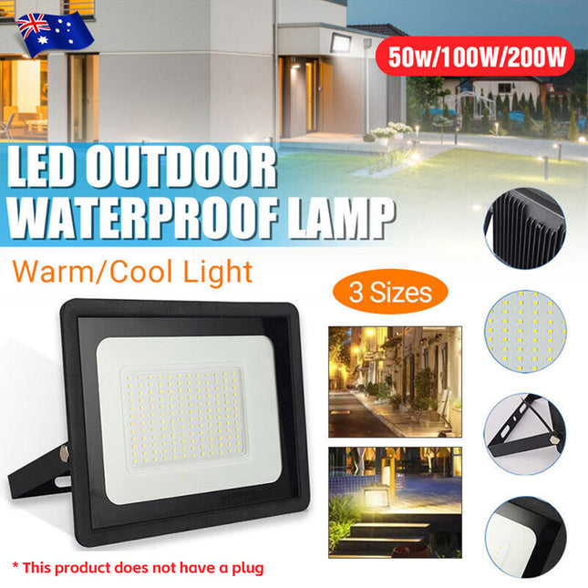 LED Flood Light 50W 100W 200W Outdoor Waterproof IP66 Cool White Security Lamp