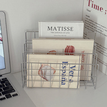 Minimalist Desktop Book Holder Metal Book Rack Organizer Home Office Desk Use