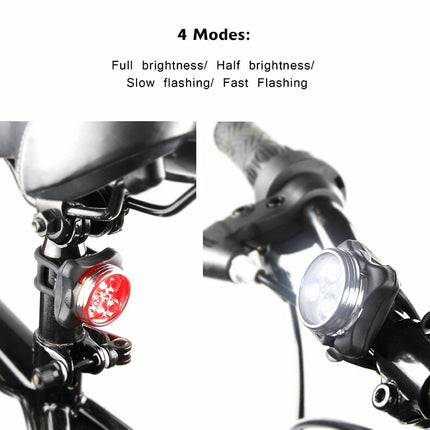 Waterproof Bicycle Bike Lights Front Rear Tail Light Lamp Usb Rechargeable Ipx4